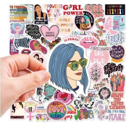 Feminist Cartoon Girls PVC Sticker (10pcs)