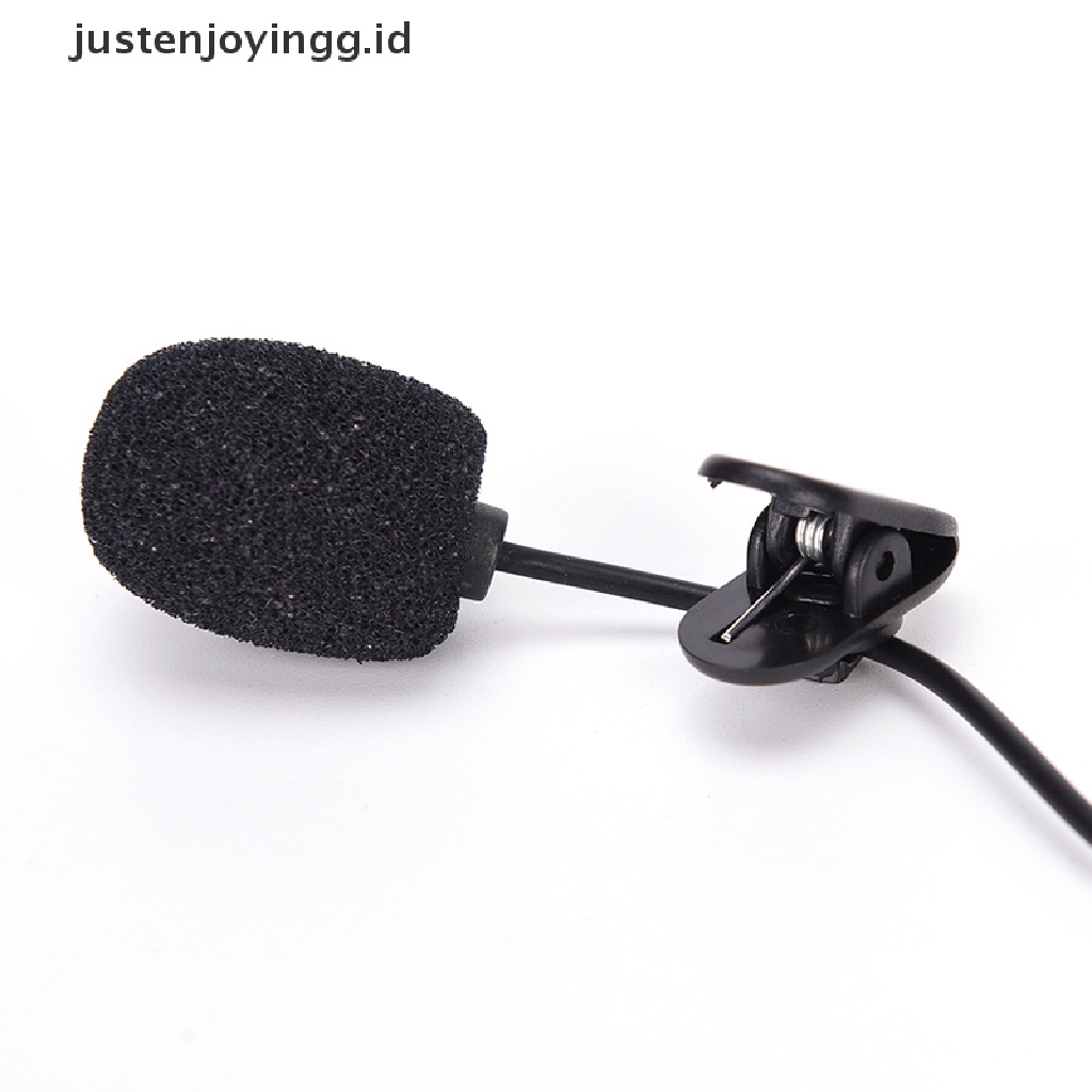 // justenjoyingg.id // high quality mini 3.5mm hands-free mic microphone clip on lavalier lapel for pc laptop black ~