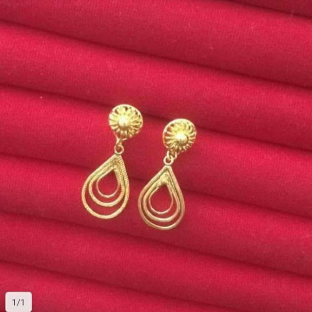 Anting Model Paku  Mas Asli 24K. Kadar 999,9%