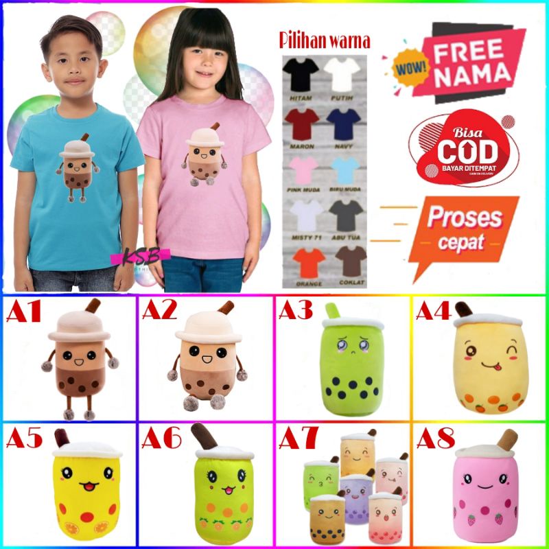baju kaos anak laki laki/perempuan boneka boba/kaos anak cewe/cowo boneka boba/kaos anak boba/t-shir