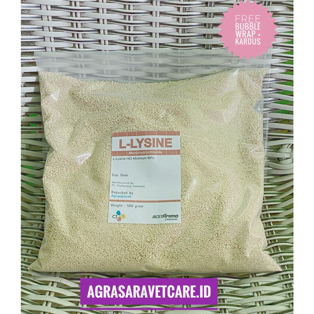 L Lysine 99% CJ 500 gram ( Lysine ASAM AMINO ) lisin vitamin kucing Lysin