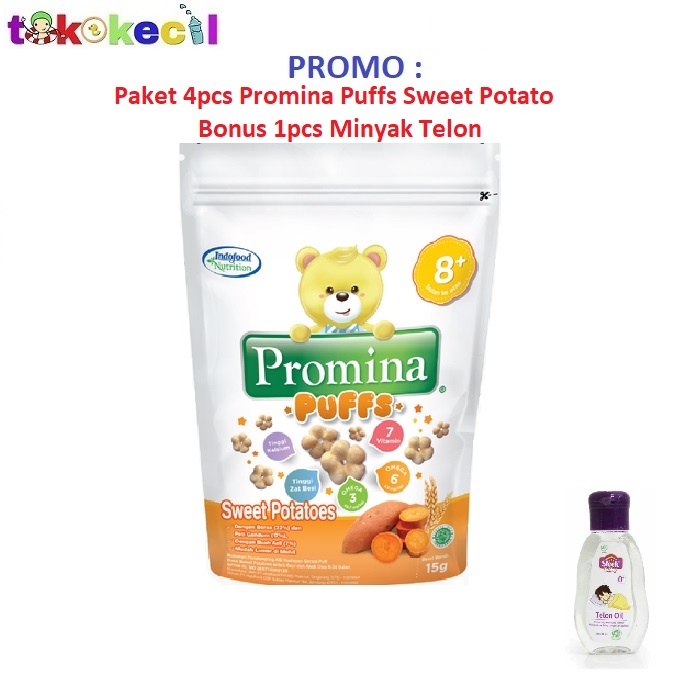 Paket Hemat isi 4 Promina Puffs 8M+ 15gram Snack Beras Makanan Bayi
