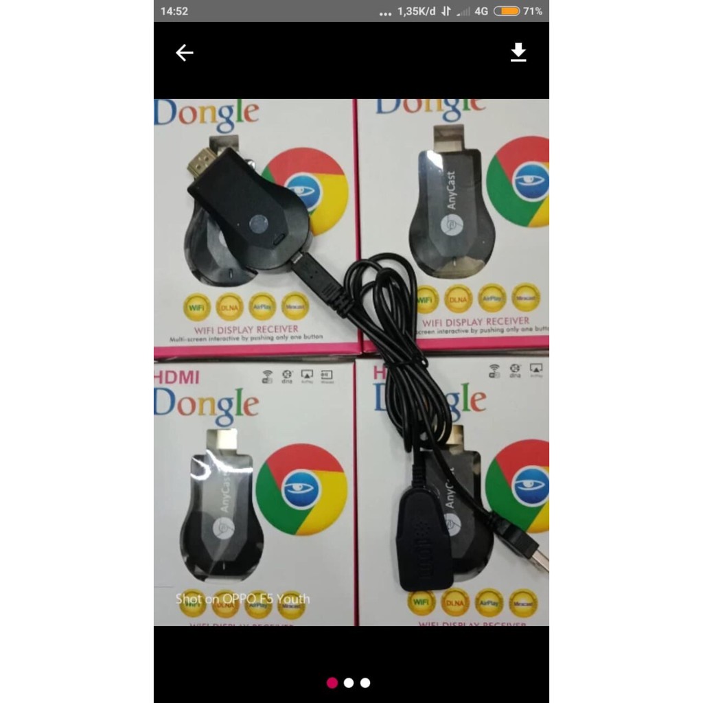 Anycast miracast hdmi dongle mirroring wifi display hitam