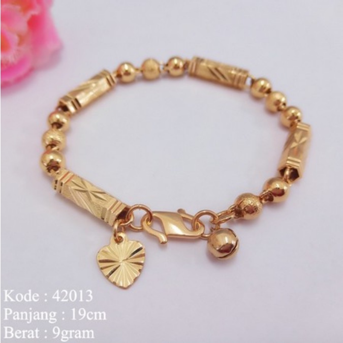 [BAYAR DITEMPAT] Gelang Tangan Rantai Titanium Gelang Pipa Lapis Emas 24k