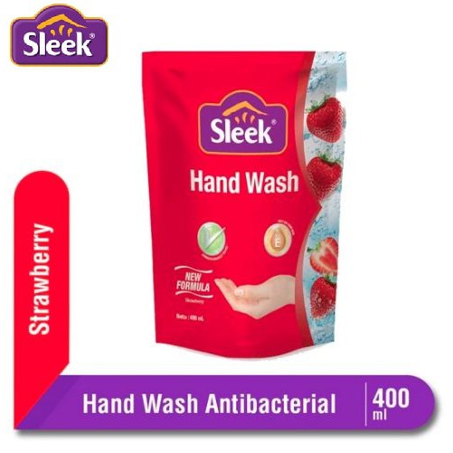 SLEEK HAND WASH Antibacterial 400ml Refill Sabun Cuci Tangan Pouch Anti Bakteri + Vitamin E EXP 2025