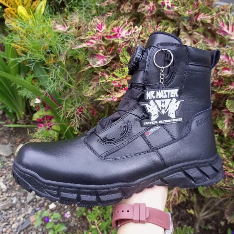 Sepatu Pdl Tali Putar Lantas Midtrex Kulit Sapi Asli Berkualitas Merk Mr.Master Sepatu Pdl Tni Polri Security Satpam