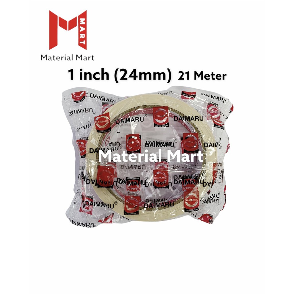 Lakban / Lem Kertas Daimaru ( ORI ) 1 INCH / 24 mm x 21 meter Selotip | Material Mart