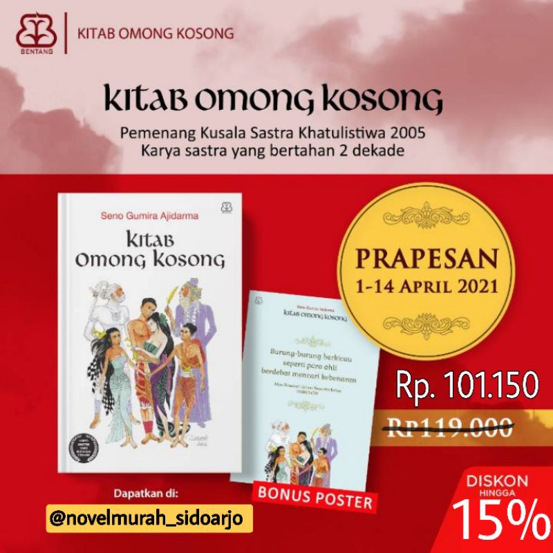 PRE-ORDER KITAB OMONG KOSONG - SENO GUMIRA AJIDARMA
