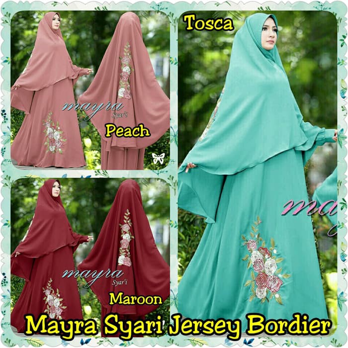 Baju Gamis Mayra Syari Jersey Bordier Pakaian Muslimah gms2303-139