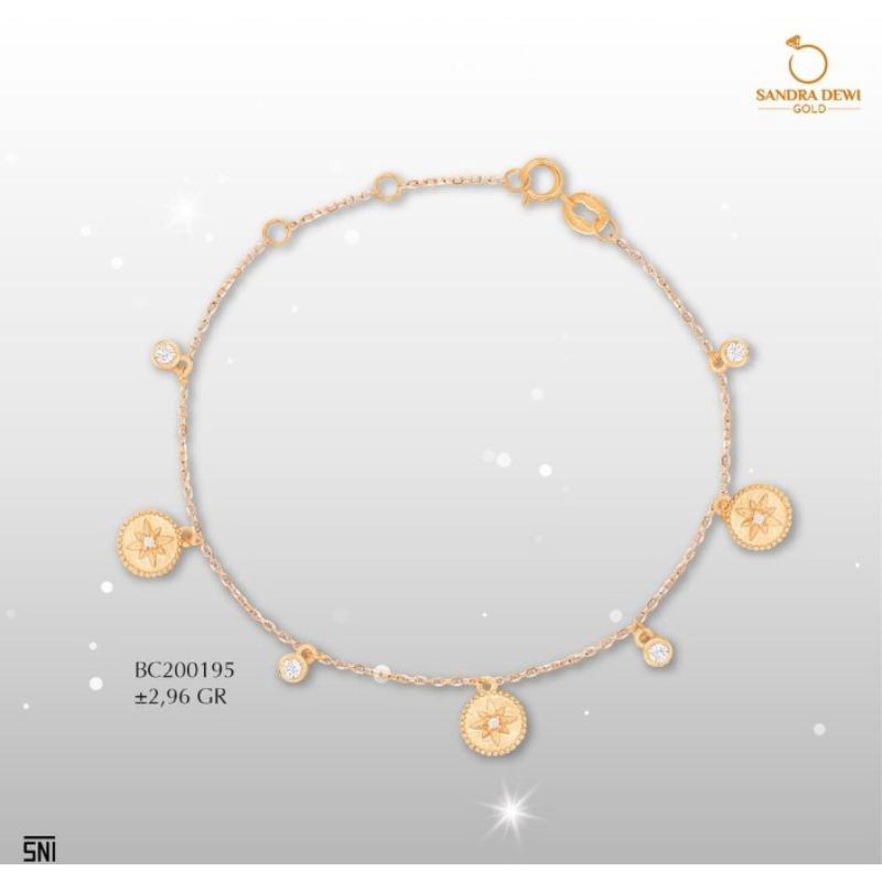 Gelang Sandra Dewi Gold Galaxy Collection Polaris Series BC200195