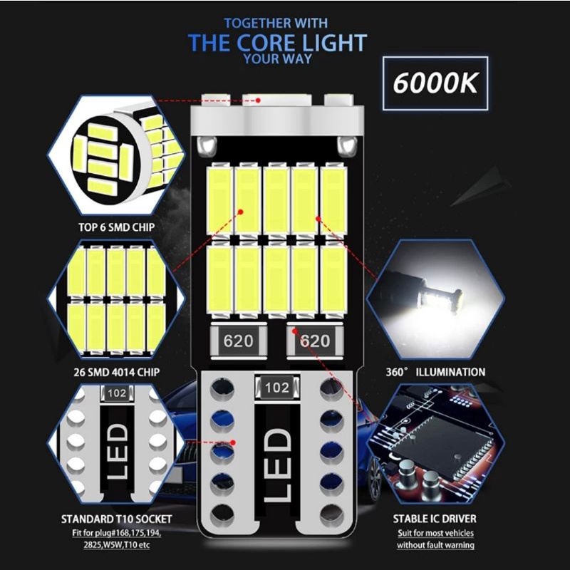 LED T10 CANBUS 26 SMD 4014 - SUPER BRIGHT