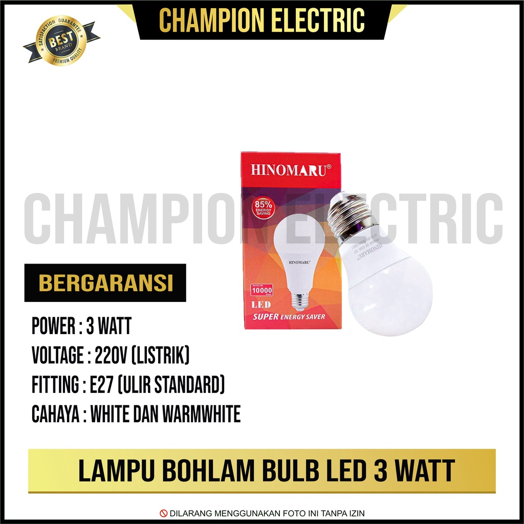 Jual Lampu Bohlam Led Light Watt W Garansi Sni Warna Kuning Warm