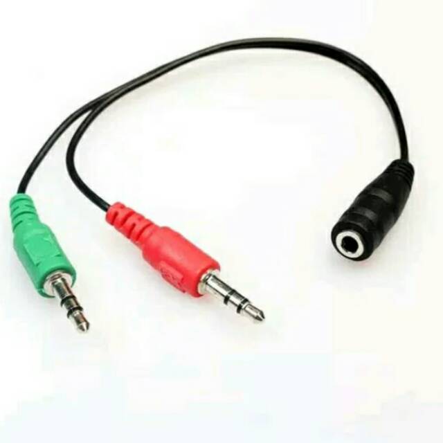 Kabel Splitter LAPTOP jack 3.5mm 2 in 1 audio aux sambungan MIC Headset earphone