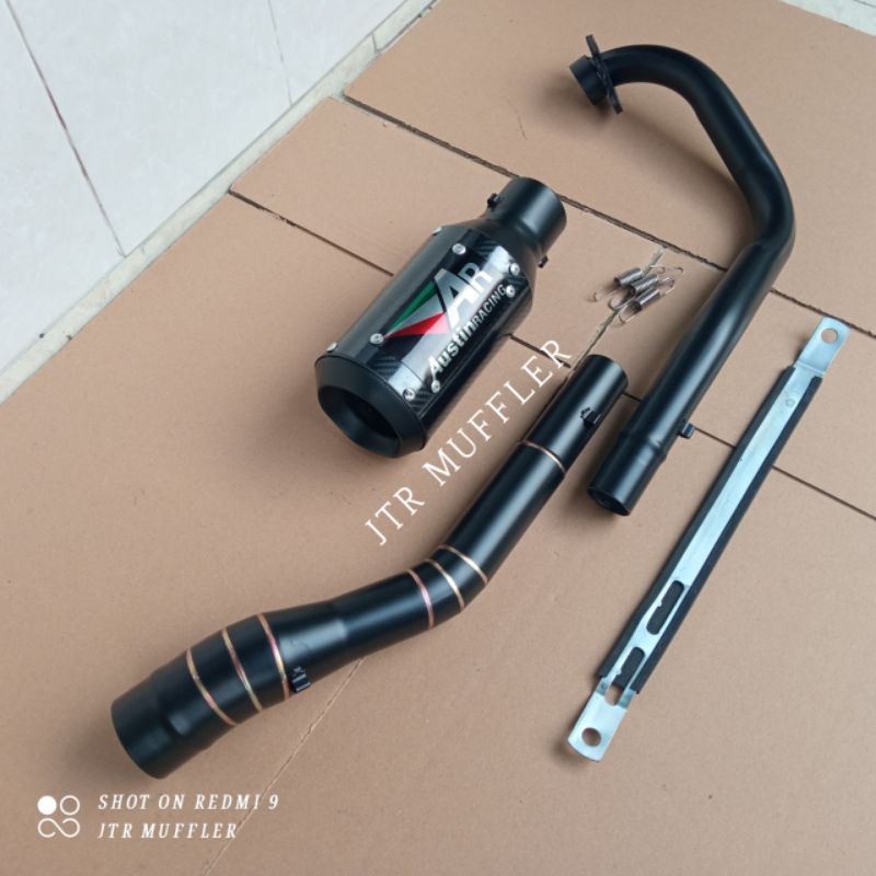 knalpot Austin racing black Mx king 150 vixion R15 satria fu