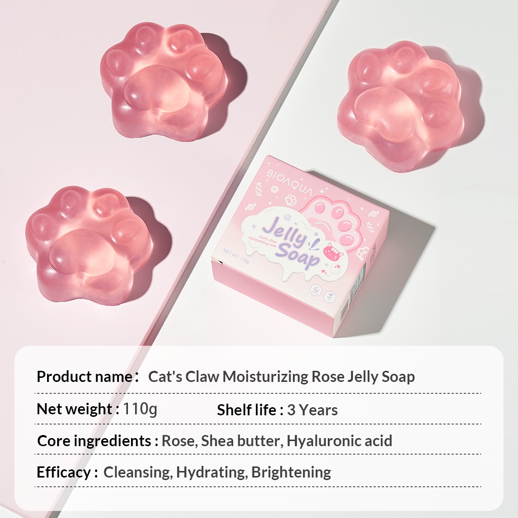 ✨ AKU MURAH ✨ BIOAQUA Cat's Claw Moisturizing Rose Jelly Soap 110gr