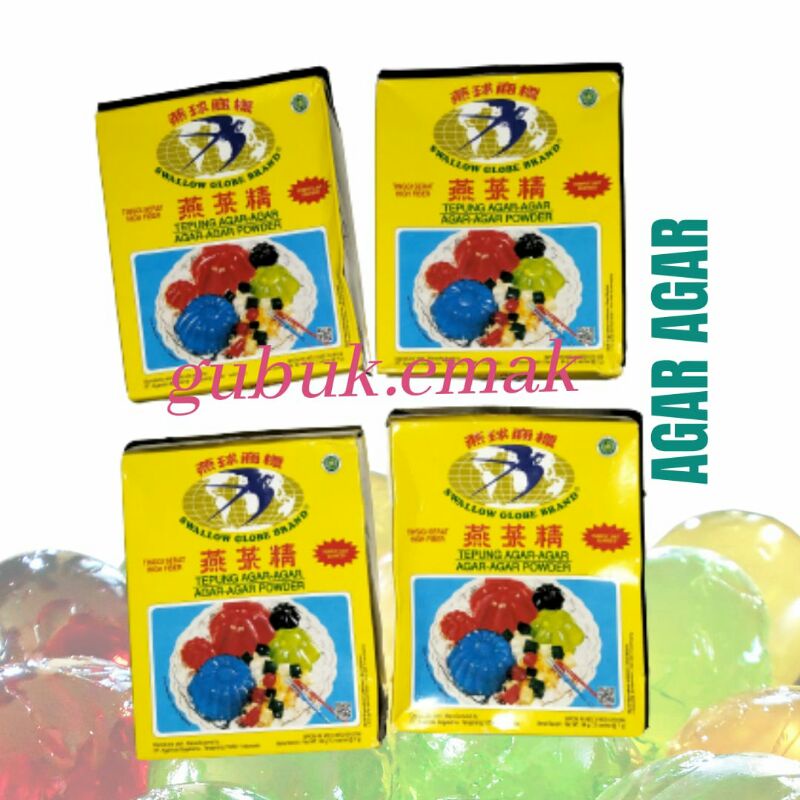 

TEPUNG AGAR AGAR SWALLOW GLOBE BRAND BENING PUTIH ECER 7 GR MURAH