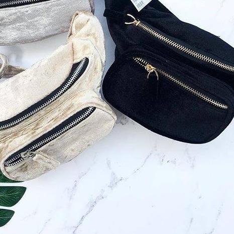 Tas pinggang hnm belt hnm waist velvet bludru bag