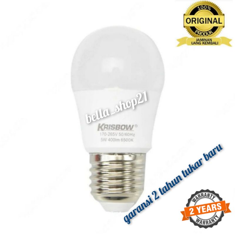 krisbow bohlam / bola lampu led 5 watt kuning