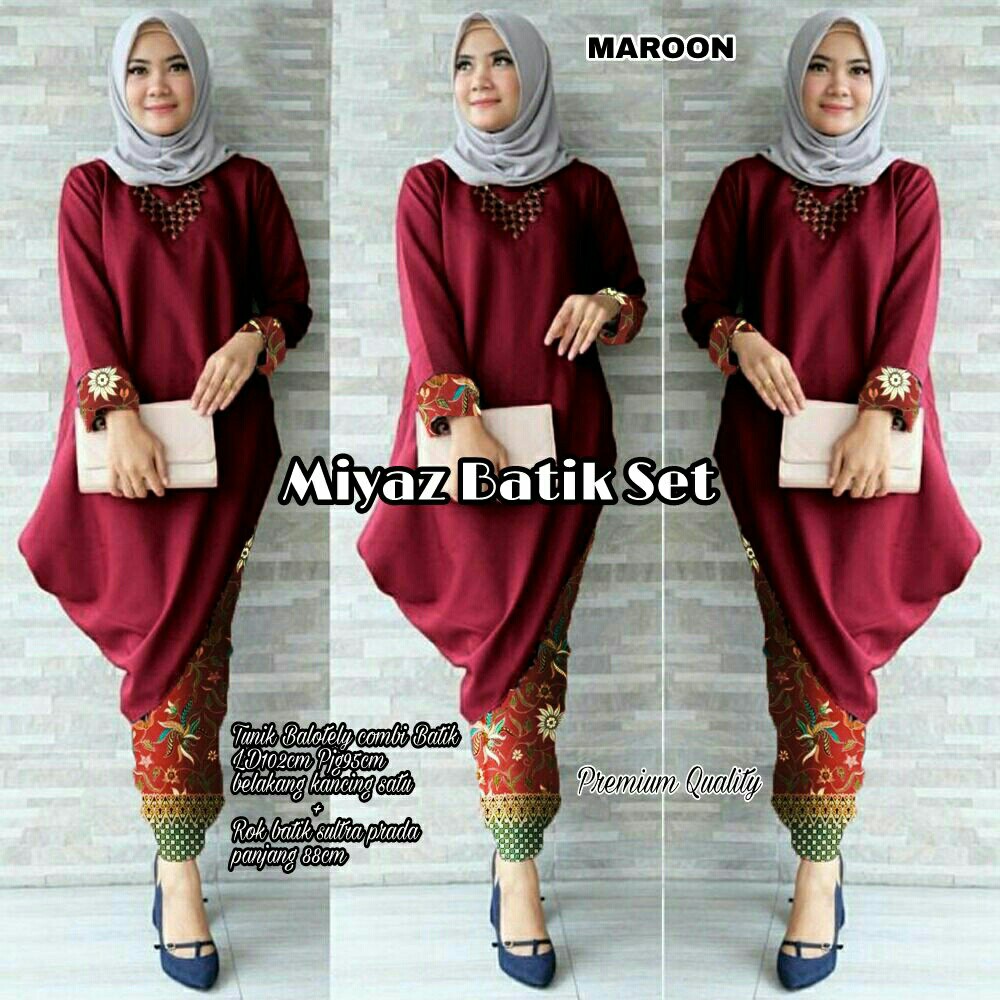Tunik Hijab Atasan Muslim Batik Kebaya Temukan Harga Dan