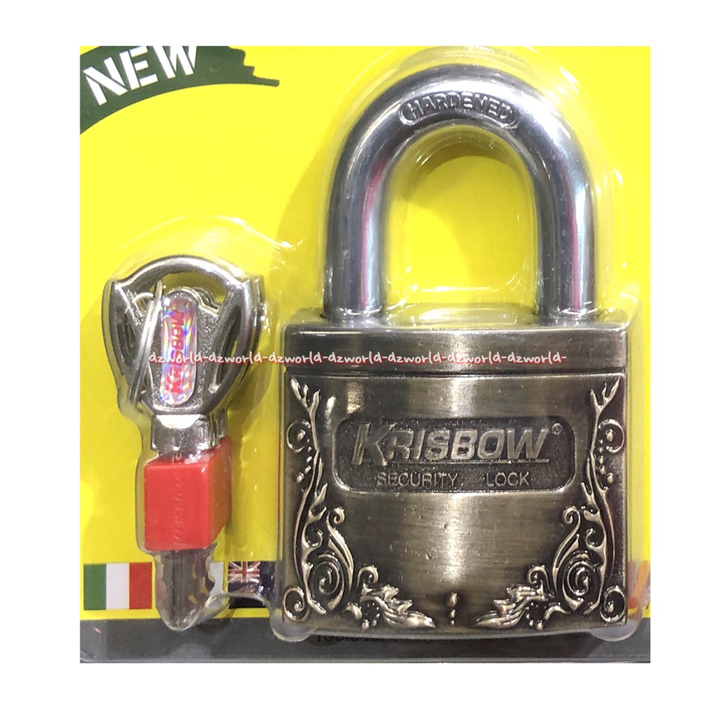 Krisbow Padlock A2-60H Gembok Kuning Anti Drill Anti Karat 3 Kunci Kris Bow Pad Locks Loks