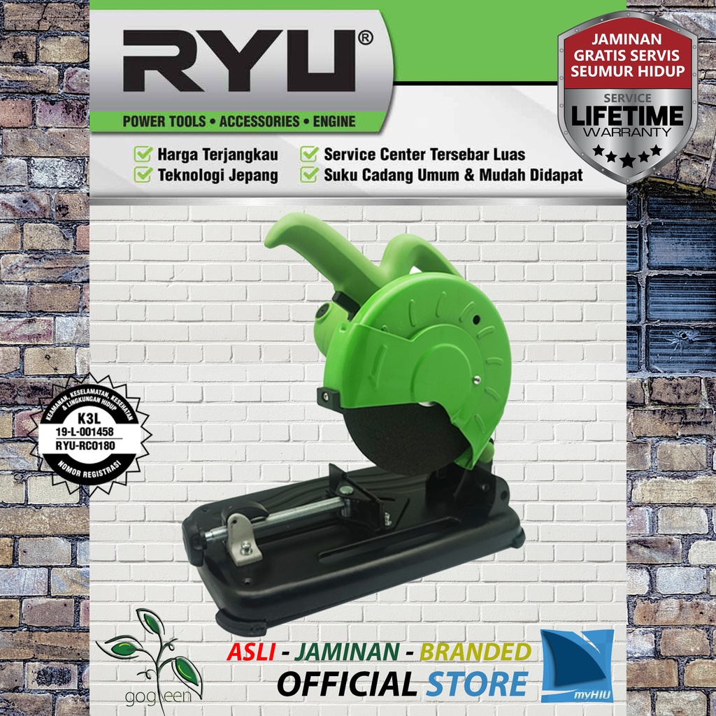 Mesin Potong Besi Pisau 7&quot; inch Batu Lurus 900 watt - Cut Off Saw RCO180 RYU