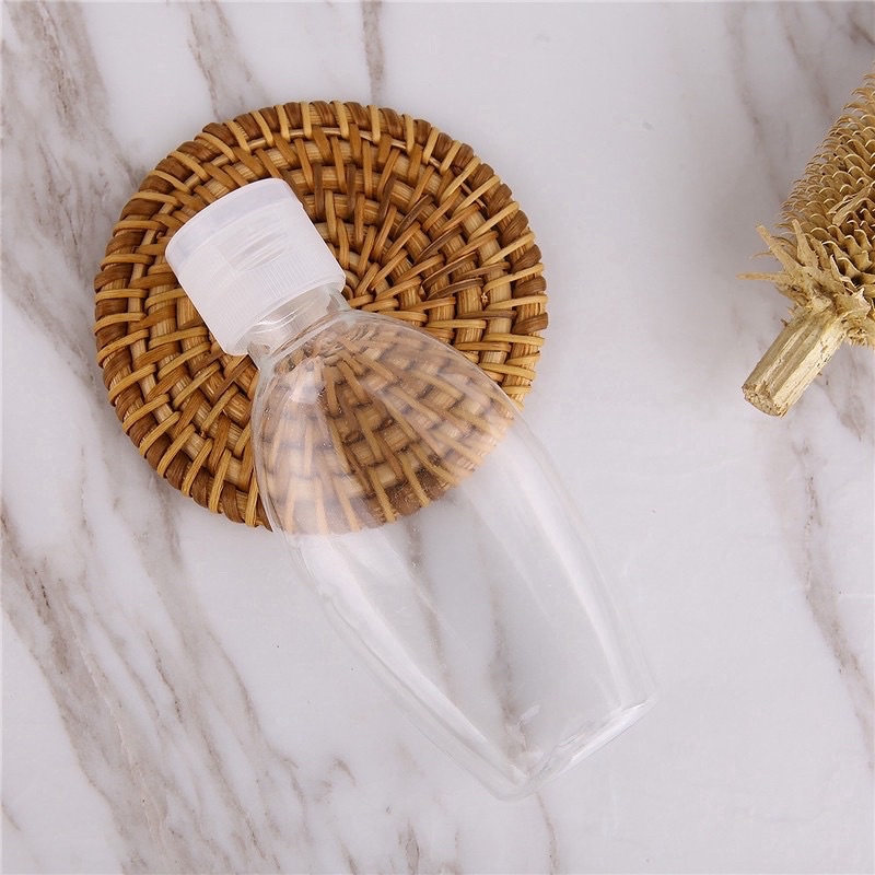 Botol Plastik PET Dettol Bening Transparant Flip Fliptop Ulir Putar Oval 50ml 50 ml Isi Ulang Refill