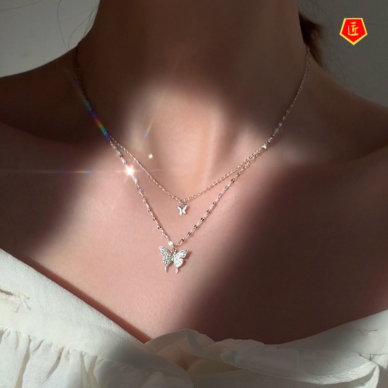 [Ready Stock]Butterfly Necklace 2021new Women's Niche Design Light Luxury