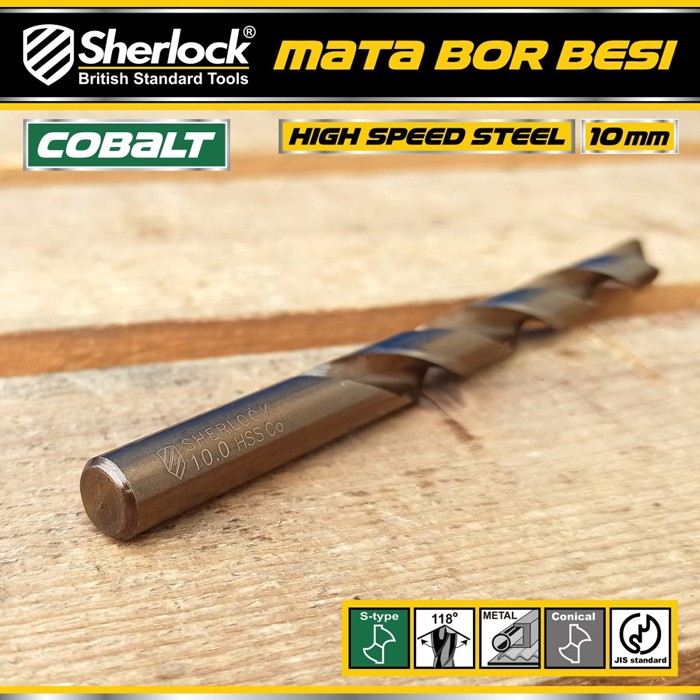 Mata Bor Besi 10 mm / Sherlock JIS Standard High Speed Steel Cobalt (1 Pcs)