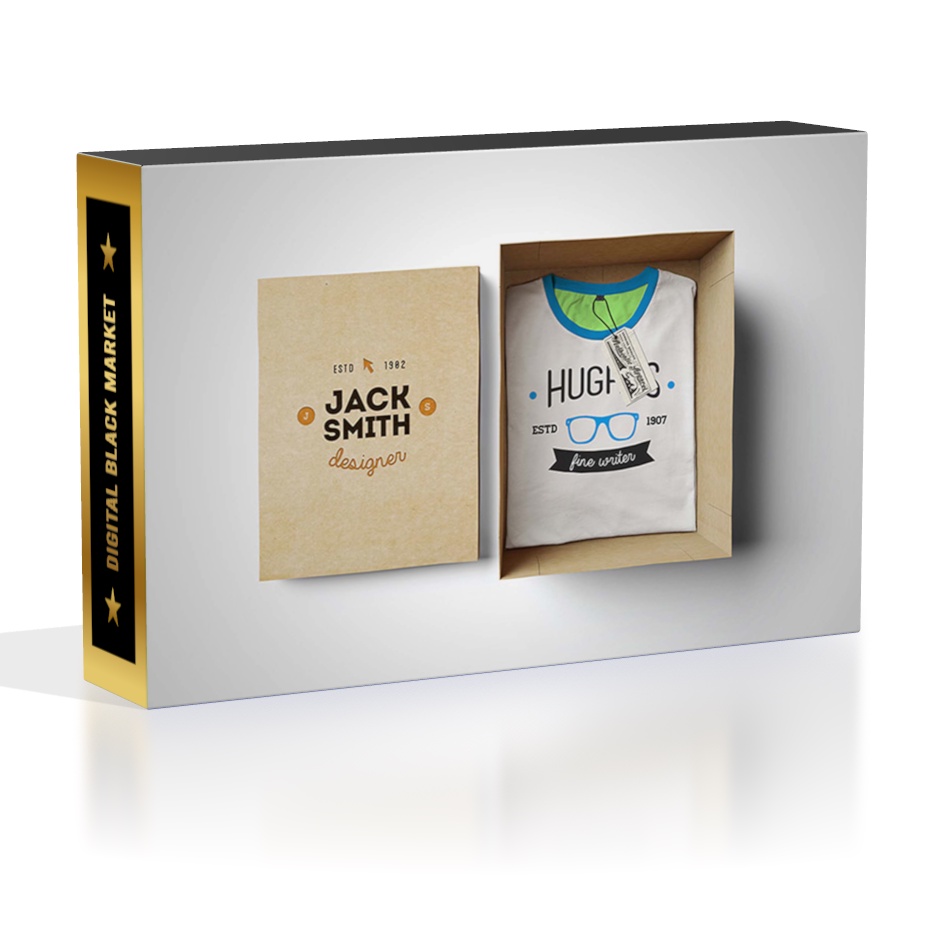 T-Shirt With Packaging Mockup