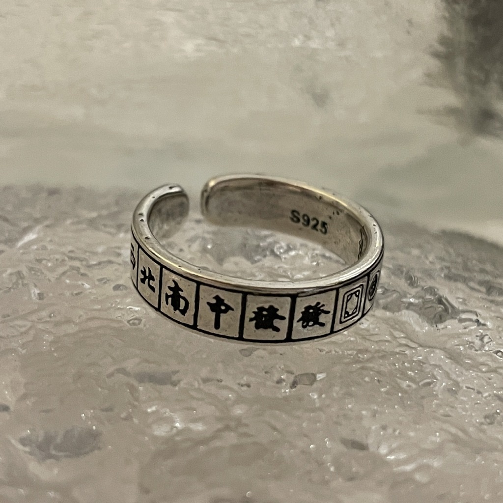 Cincin Model Mahjong Gaya Retro Untuk Aksesoris