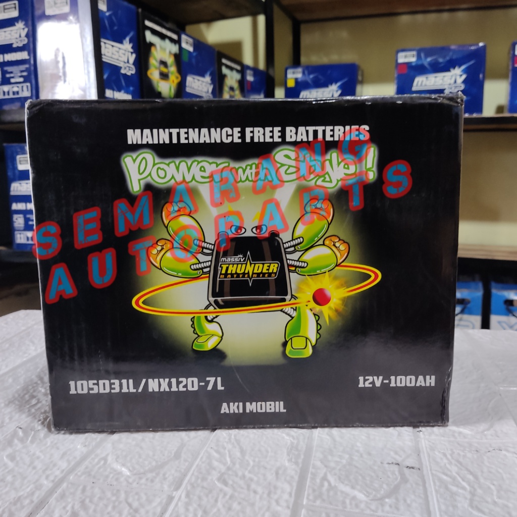 ACCU AKI KERING 105D31L / NX120-7L 12V 100Ah THUNDER