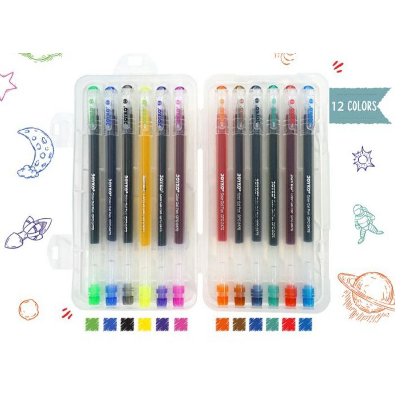 

Pulpen Joyko Gel 12 Warna/Color Gel Pen GPC-247S/murah/1set