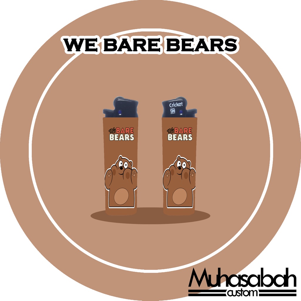 We Bare Bears Korek Api Cricket Custom Gambar Unik Murah Edisi