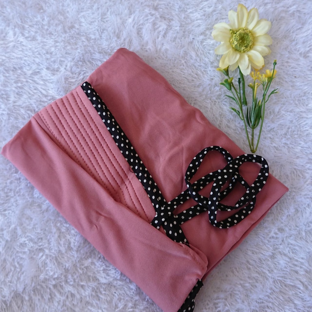 Jilbab Instan Inara Kombinasi Tali Polka/Hijab Harian Murah-Dusty pink