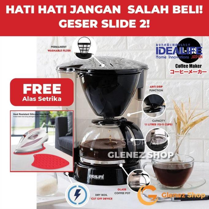 Coffee Maker Espresso / Mesin Kopi Espresso 1.1 Liter Idealife IL-218