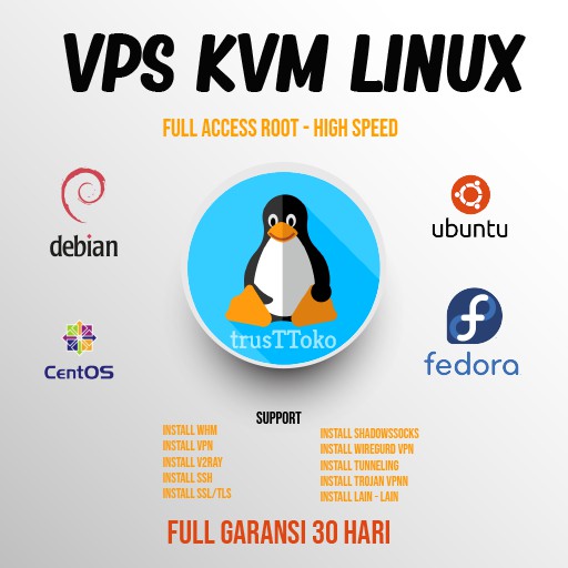 Server VPS Linux KVM Full Akses Admin &amp; Garansi 1 Bulan