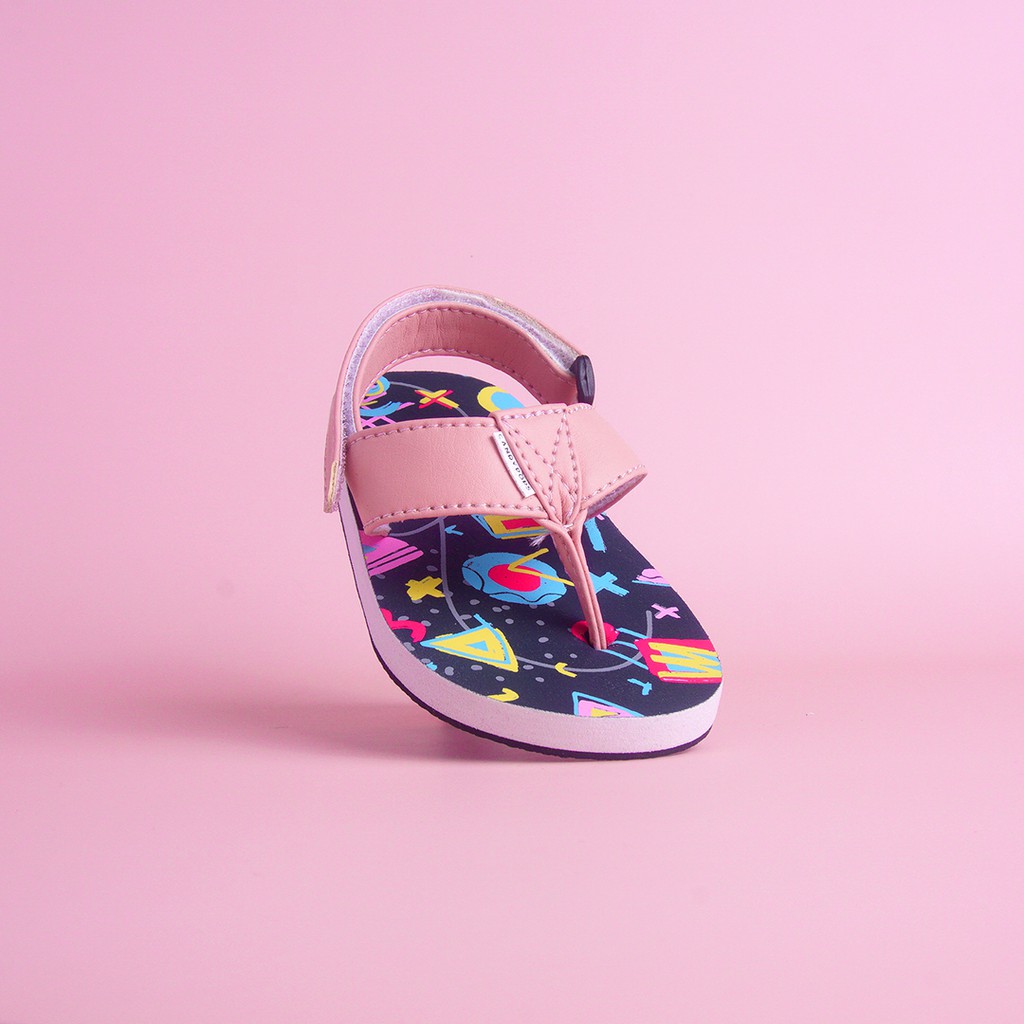 CANDYPOPS Sandal Jepit Anak Perempuan Altin Memphis Pink &amp; White Usia Balita 1 - 5 Tahun