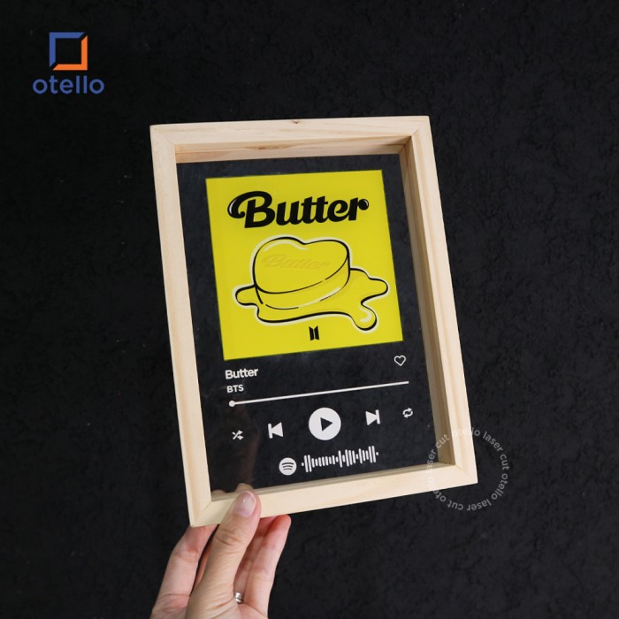 Custom Acrylic Spotify Wooden Floating Frame Akrilik Music Album Lagu