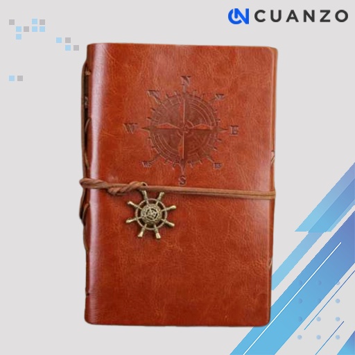 Buku Catatan Binder Kulit Retro Compass Kertas A5 / Buku Catatan Agenda Planner Jurnal Journal Harian Diary Diari Notebook Notes Kerja Aesthetic Keuangan Kuliah Belanja Bulanan Jualan Keuangan Lucu Tebal Mini Kecil Estetik Estetic Isi banyak Ulang Origina