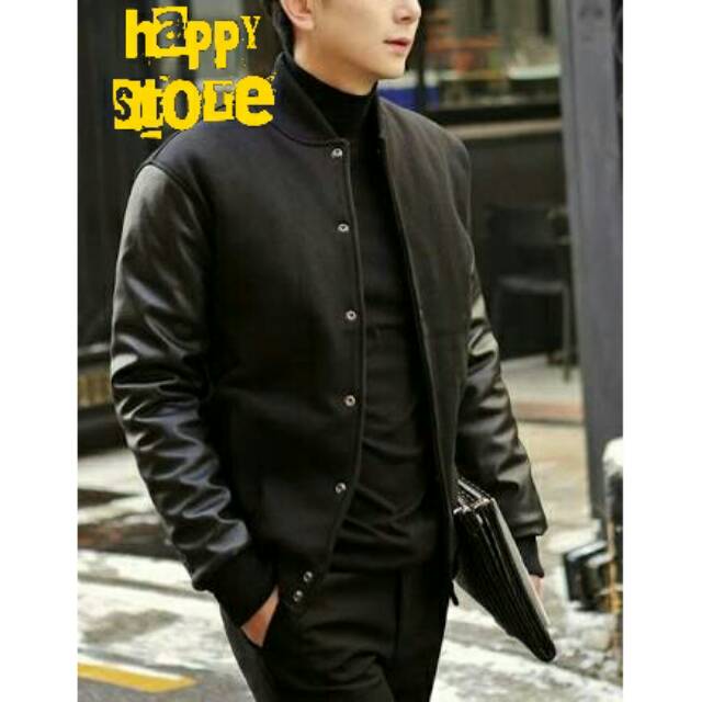 jaket kulit varsity