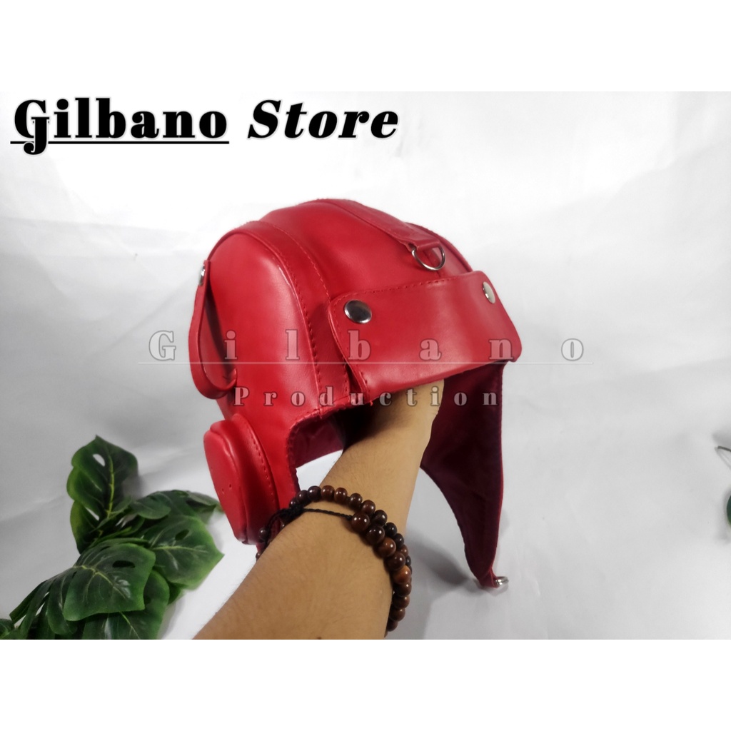 Topi Pilot Bahan Kulit Asli Garut Kualitas Premium Topi Pilot Pesawat Helm Motor Paralayang Topi Sno