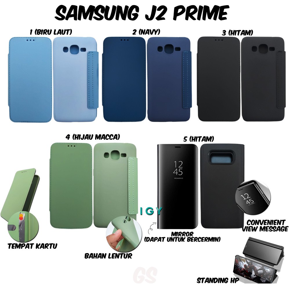 Spesial Murah import Casing SAMSUNG J2 PRIME Flip Cover Candy Flip Cover Mirror  Standing Case