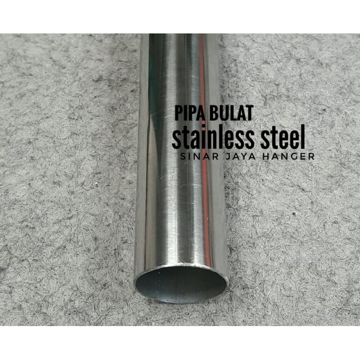 Pipa Besi Bulat Stainless 100cm / Gantungan baju display