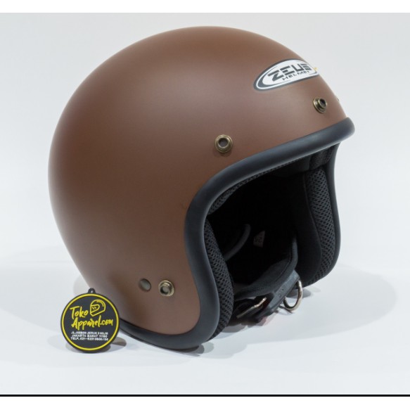Helm Half Face Retro Zeus 385 Matt Brown