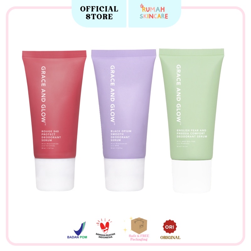 GRACE AND GLOW Deodorant Serum BLACK OPIUM / ROUGE 540 / English Pear And Freesia Deodorant Roll On