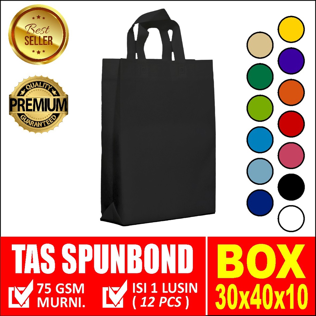 

Tas Spunbond Box Handle - Hitam 30CM x 40CM x 10CM