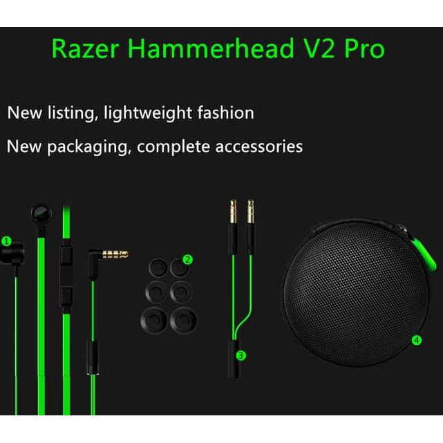0t6 Razer Hammerhead Pro V2 Dota2 Earphone Gaming Hammerhead Shopee Indonesia