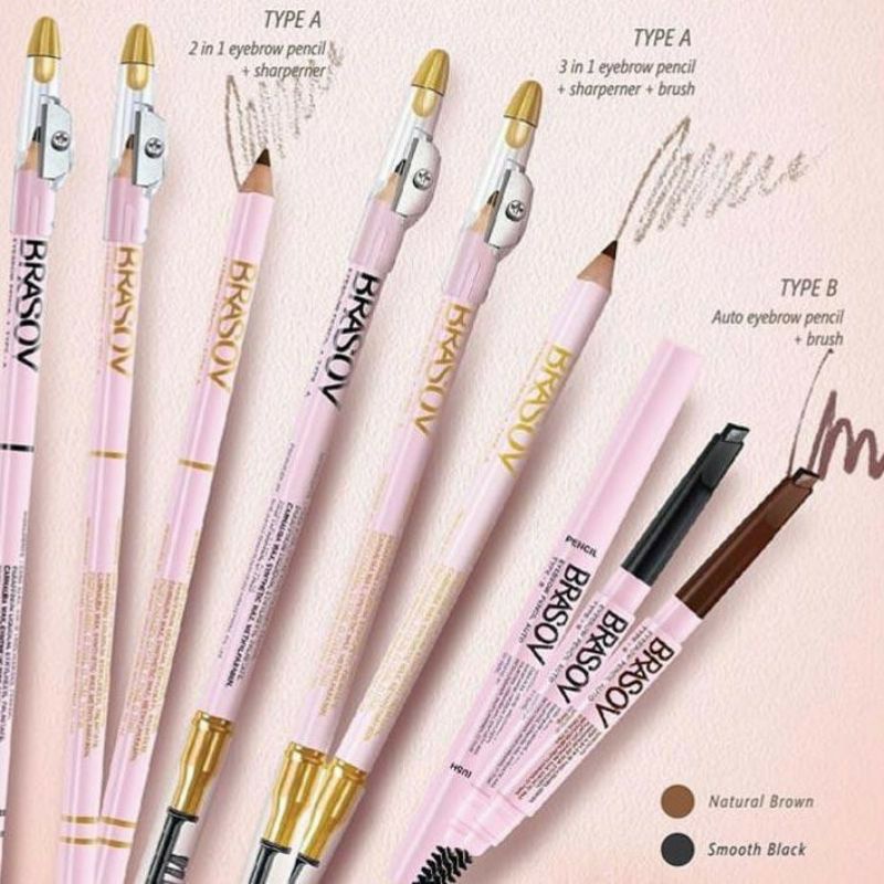 BRASOV Eyebrow Pencil 2.5g Original PENSIL ALIS TYPE A