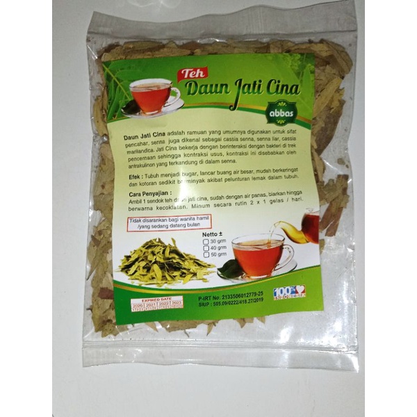 

Teh Seduh Daun Jati Cina Herbal Peluruh Kolesterol Alami 30gr/jati cina