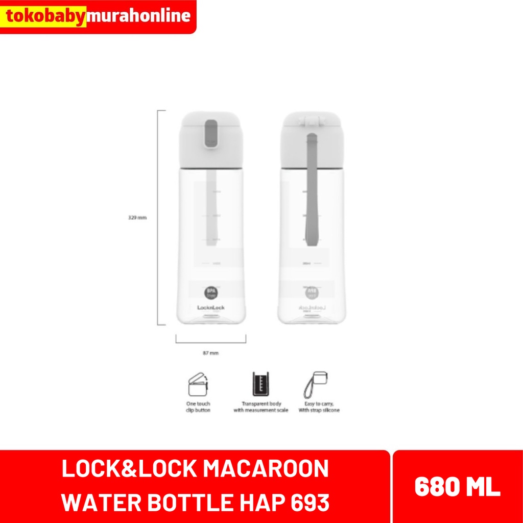 LOCK&amp;LOCK HAP 693 MACAROON WATER BOTTLE 680ML